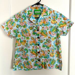 Big Bud Press Butterfly Bash Pantry Button-up Blouse: Size P